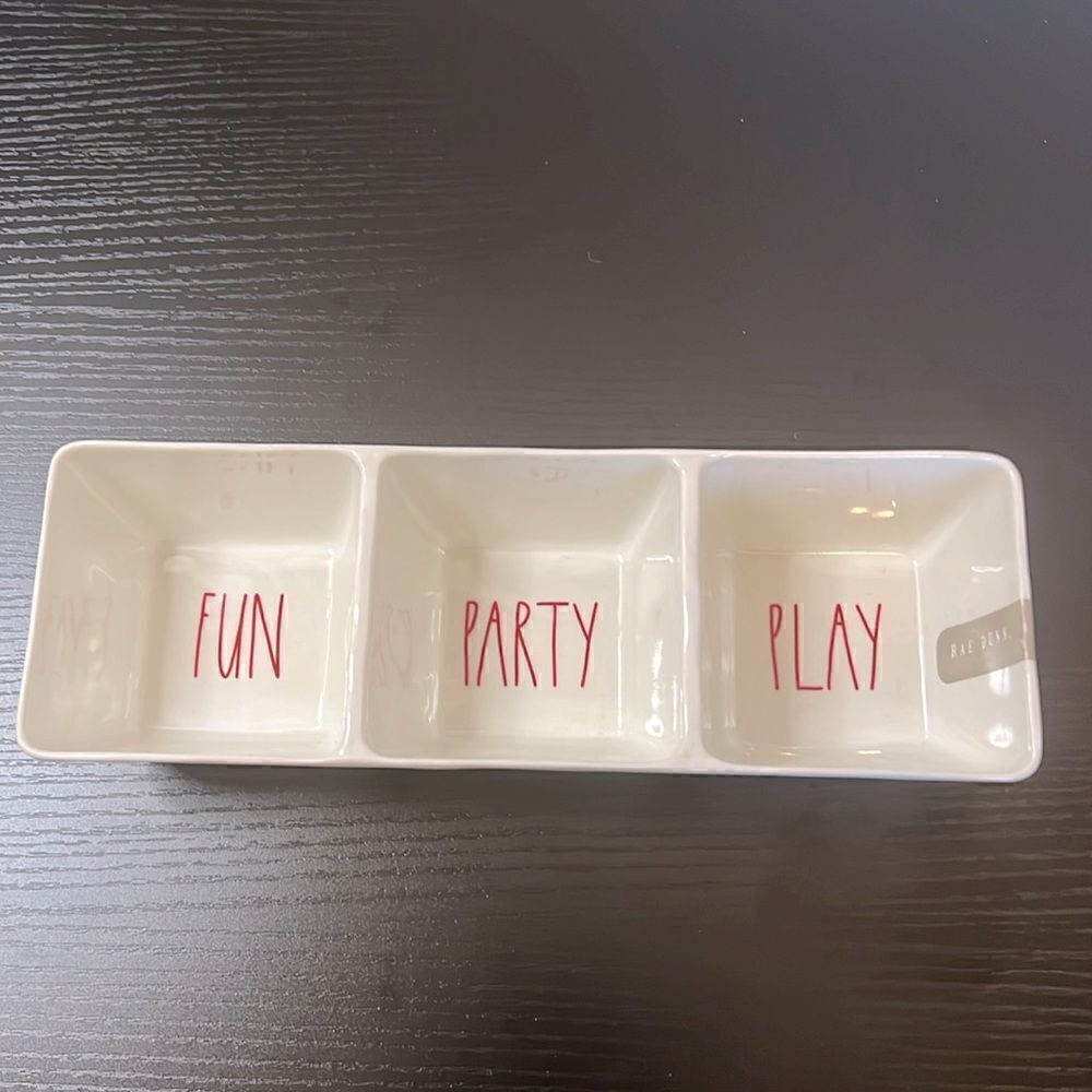 Rae Dunn Three Compartment Dip/Condiment Tray